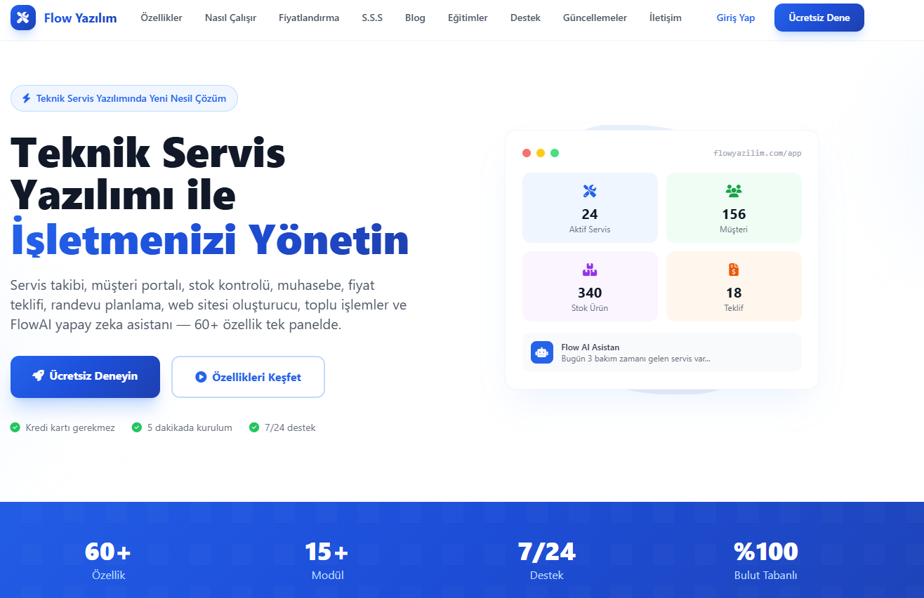 Flow Yazılım Teknik Servis Yönetimi proje görseli 7
